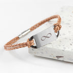 Personalised Men's Infinity Statement Leather Bracelet
