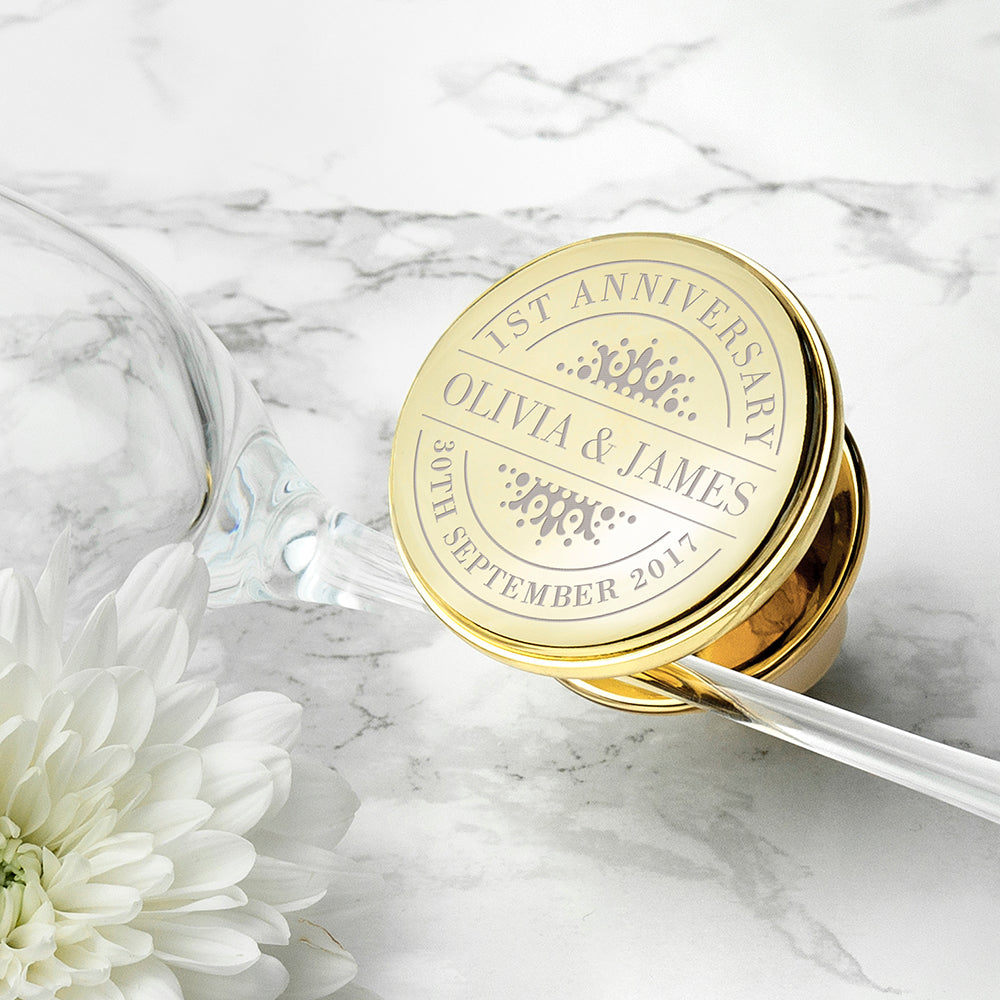 Personalised Happy Anniversary Wine Bottle Stopper