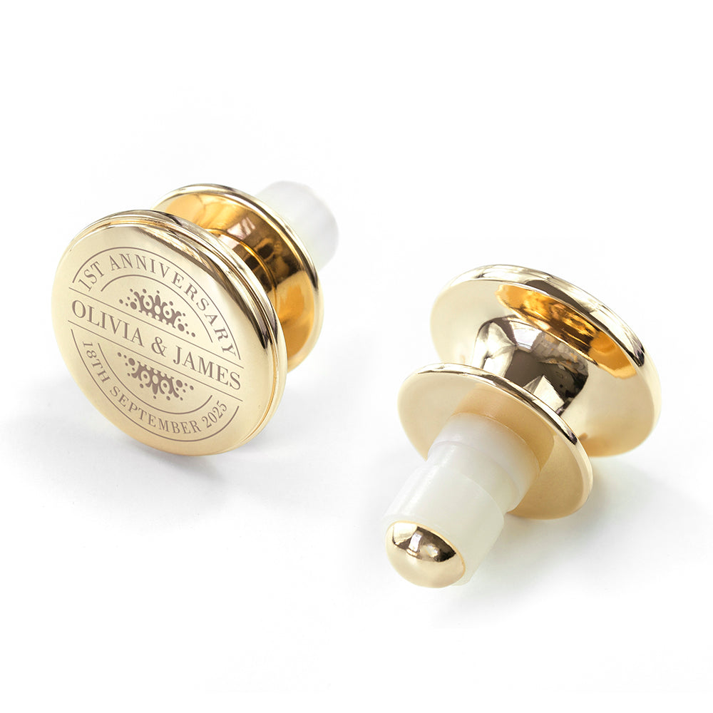 Personalised Happy Anniversary Wine Bottle Stopper