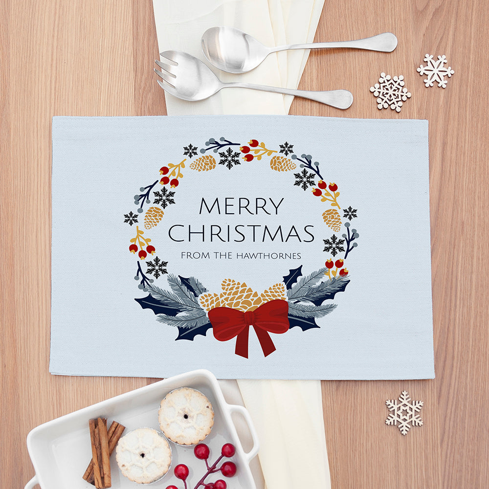 Personalised Nordic Wreath Placemat