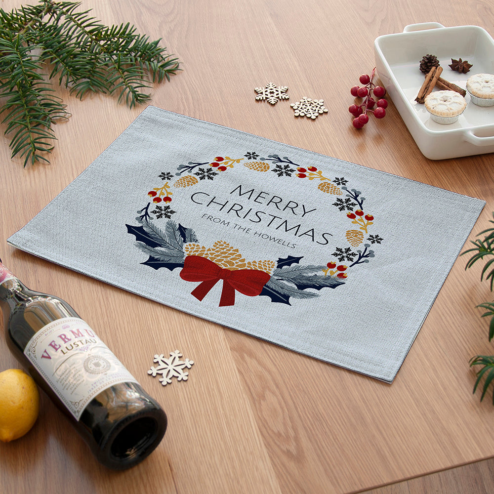Personalised Nordic Wreath Placemat