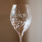 Personalised Botanical Crystal Wine Glasses - Set of Two
