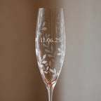 Personalised Botanical Crystal Champagne Flutes - Set of Two