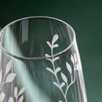 Personalised Botanical Crystal Champagne Flutes - Set of Two