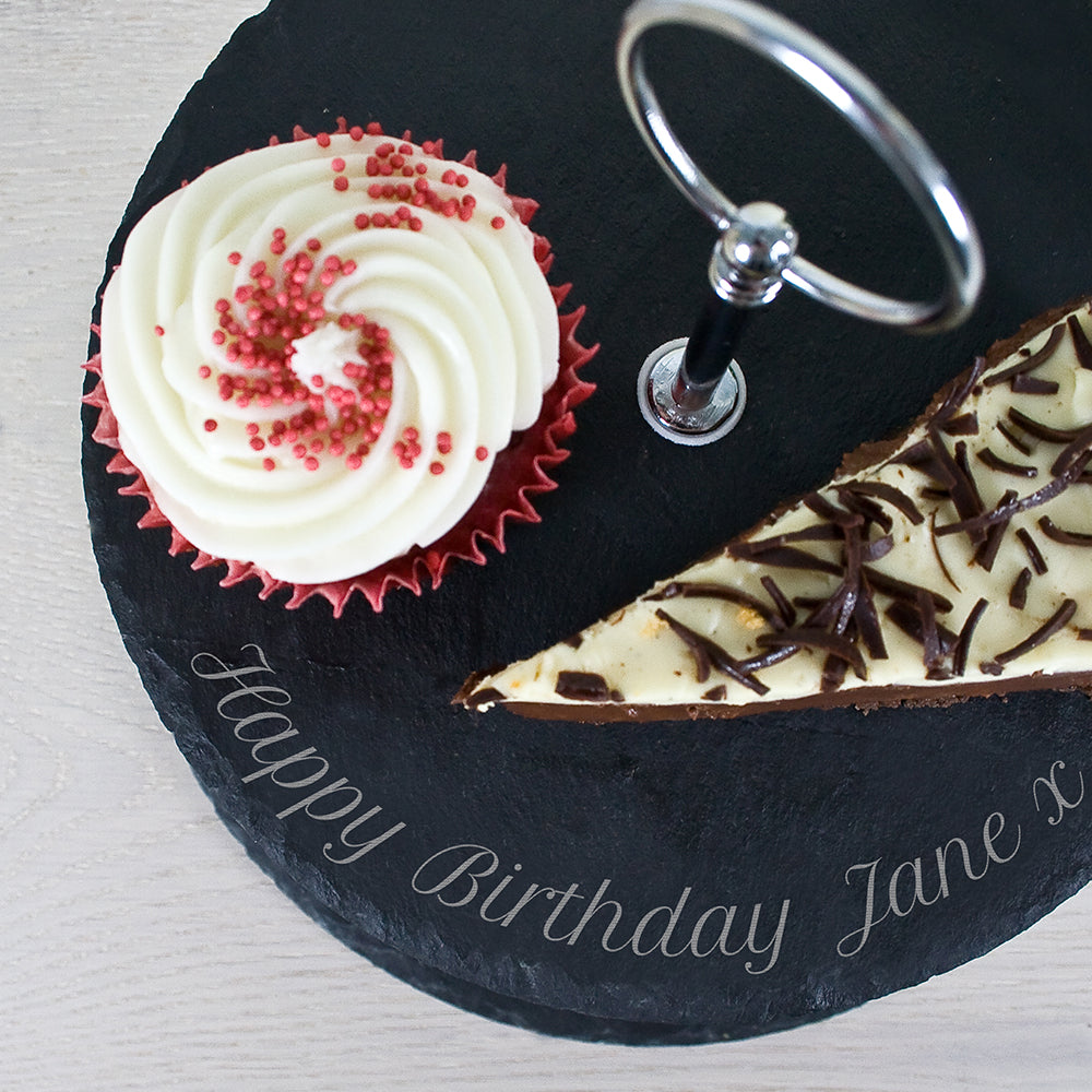 Two Tiered Slate Cake Stand