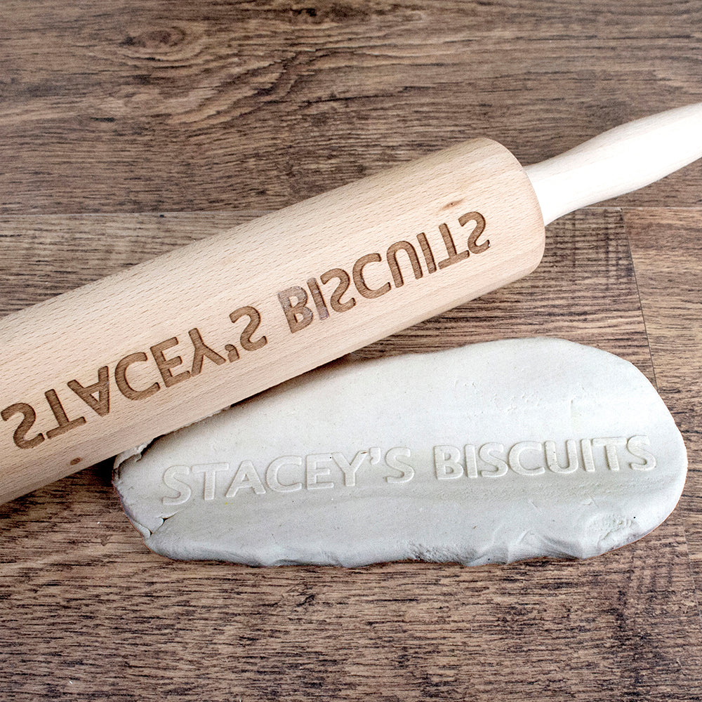 Personalised Beech Wood Revolving Rolling Pin