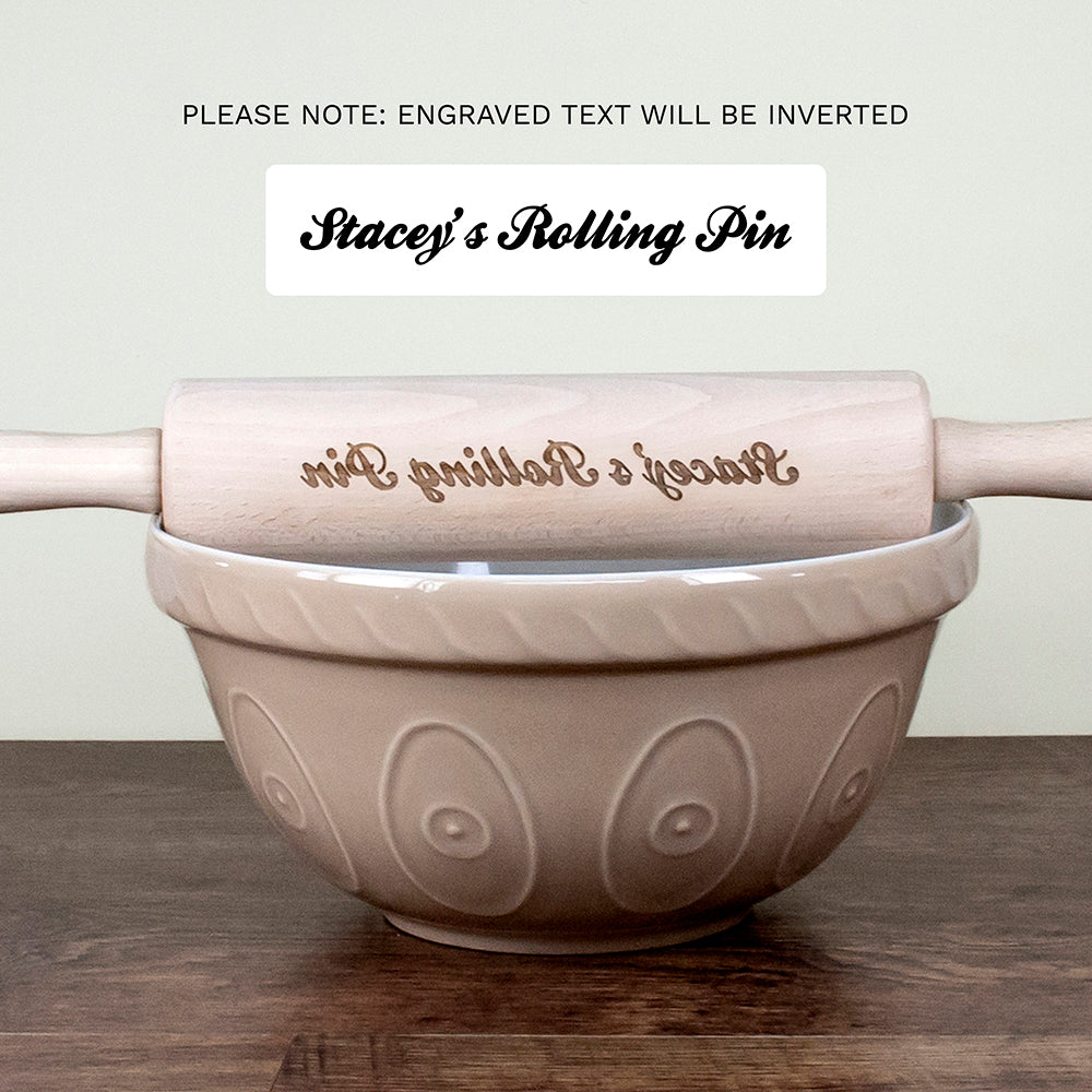 Personalised Beech Wood Revolving Rolling Pin