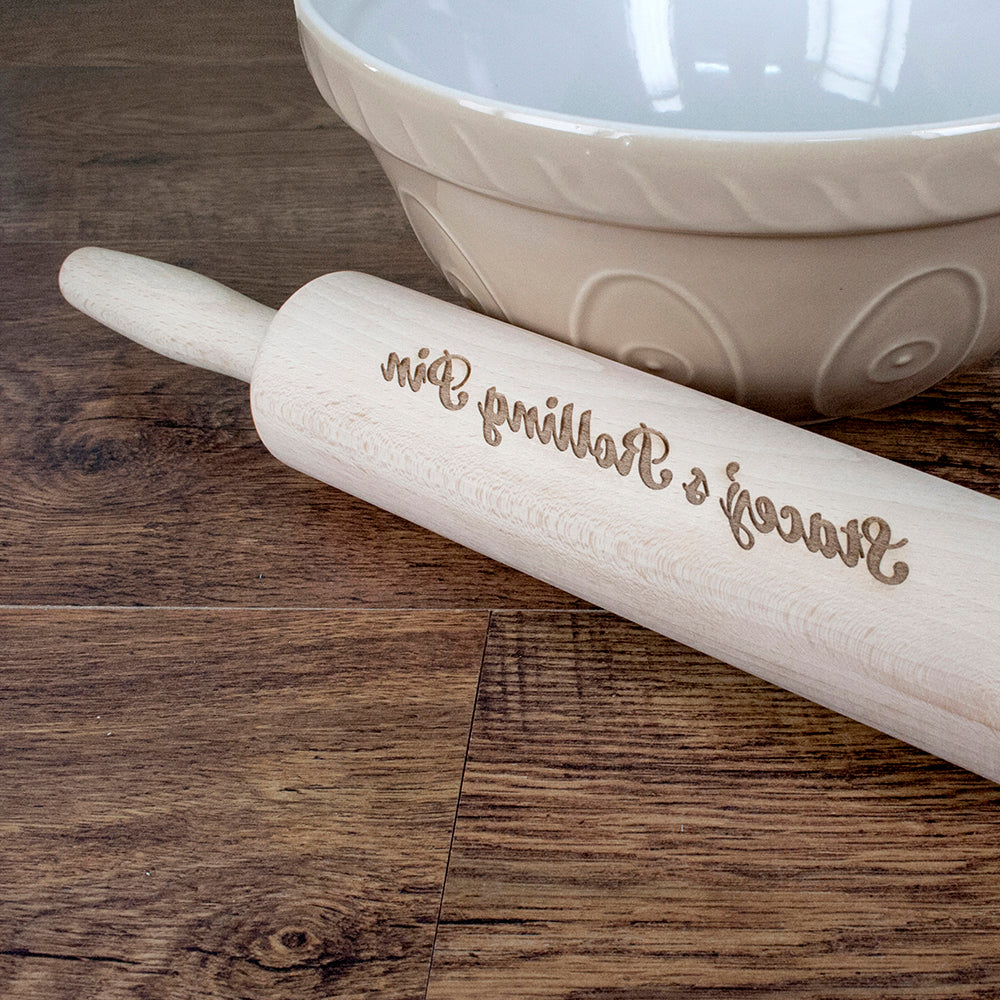 Personalised Beech Wood Revolving Rolling Pin