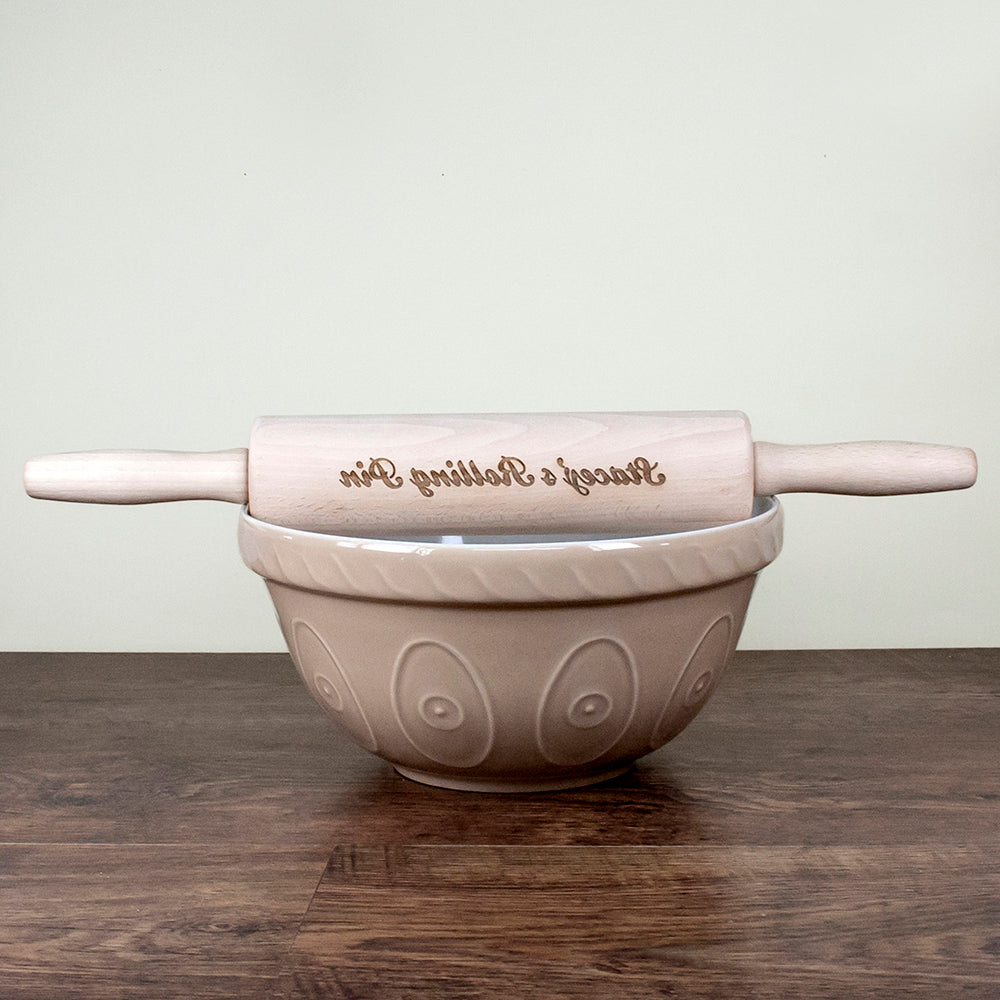 Personalised Beech Wood Revolving Rolling Pin