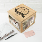 Love Birds' Oak Photo Keepsake Box