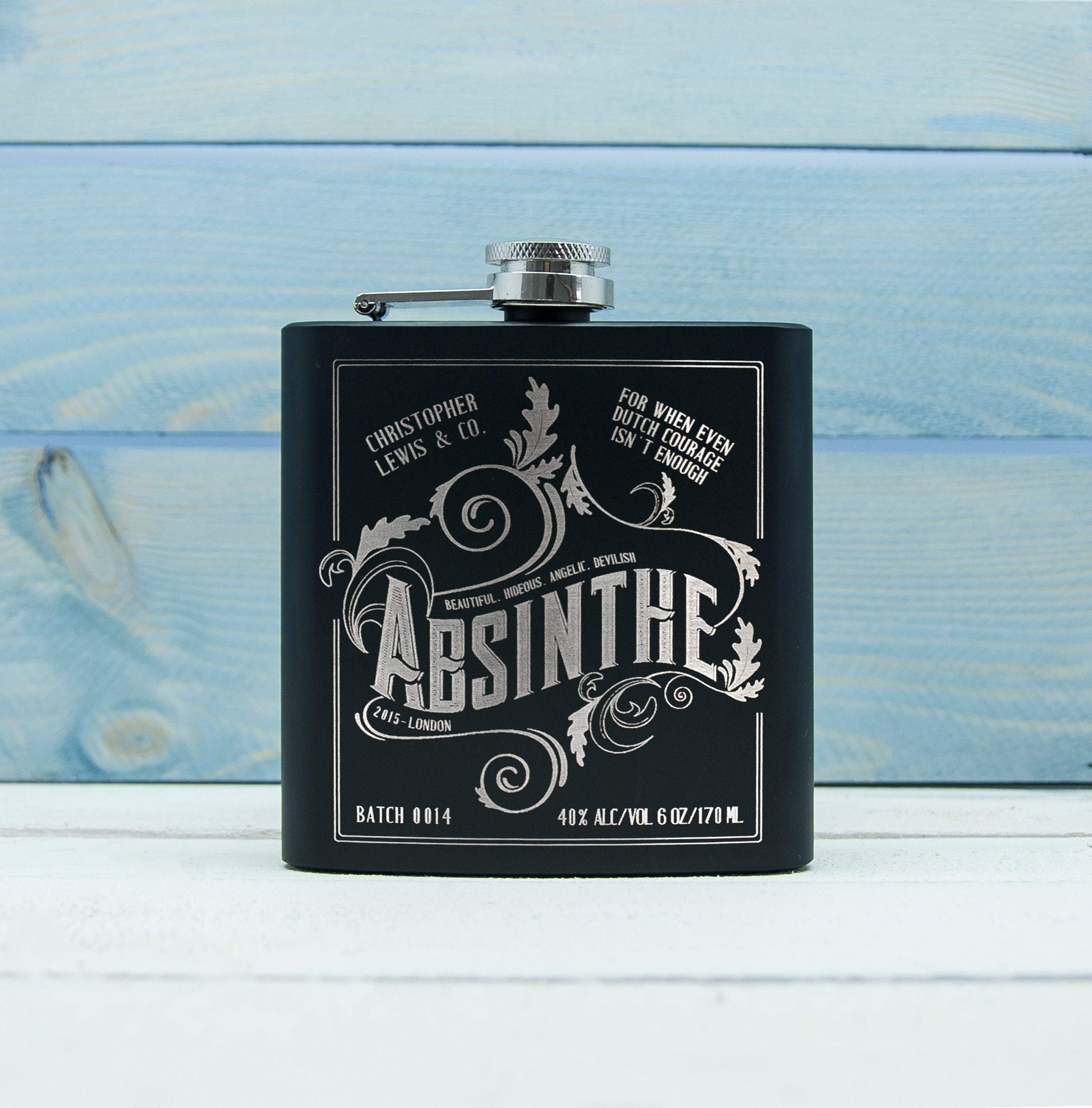 Personalised Absinthe Vintage Hip Flask