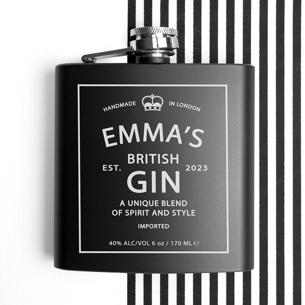 Personalised Gin Vintage Hip Flask