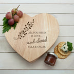 Personalised All You Need is Love Heart Cheese Board