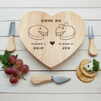Personalised Retro Game On Couples Heart Cheese Board