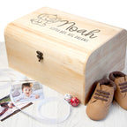 Personalised Baby Elephant Keepsake Wooden Chest
