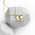 Personalised Baby Feet Plated Necklace