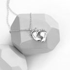 Personalised Baby Feet Plated Necklace