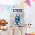 Personalised Boy's Little Monster PE Kit Bag