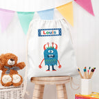 Personalised Boy's Little Monster PE Kit Bag