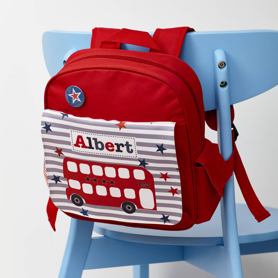 Personalised Boy's Red Mini Rucksack