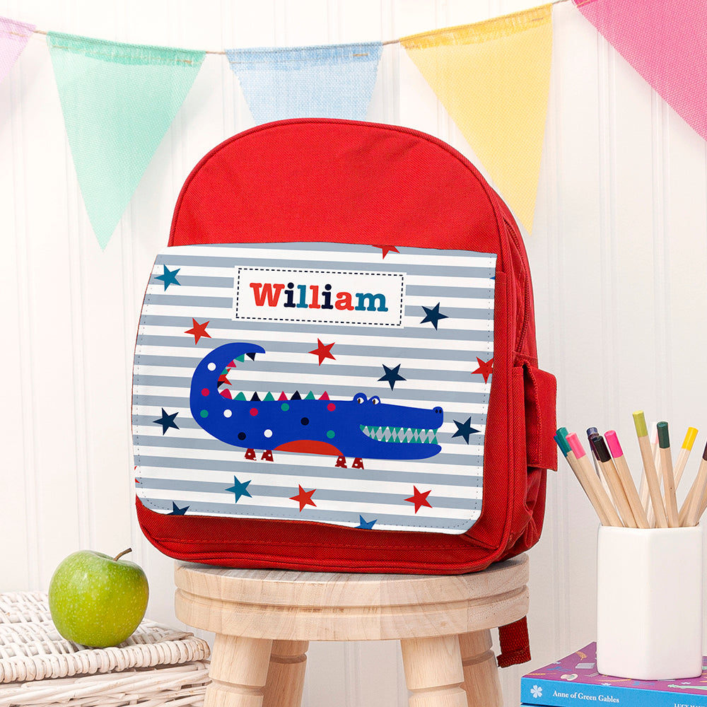 Personalised Boy's Red Mini Rucksack
