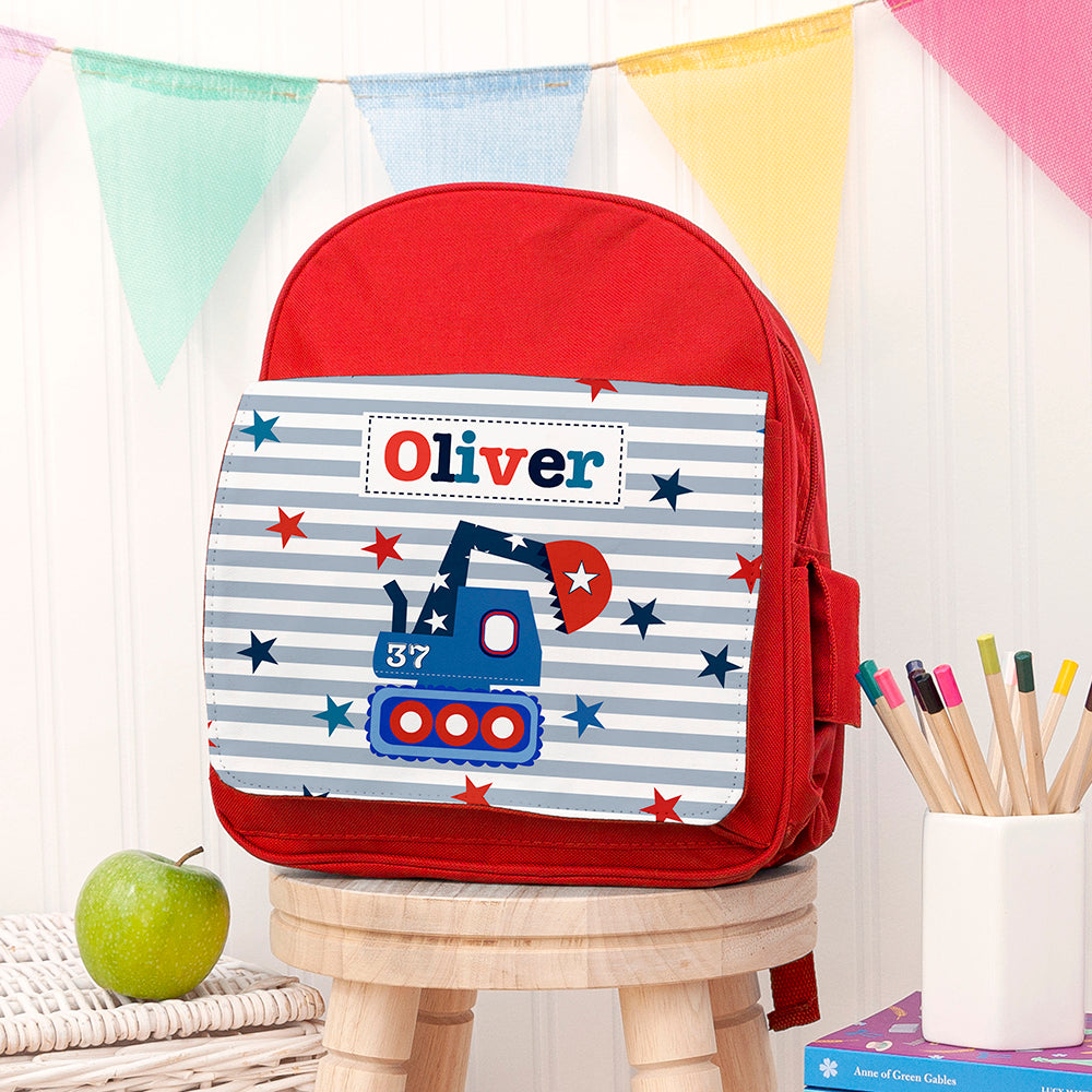 Personalised Boy's Red Mini Rucksack