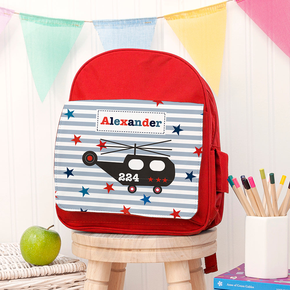 Personalised Boy's Red Mini Rucksack