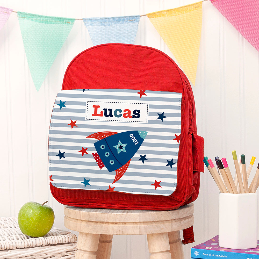 Personalised Boy's Red Mini Rucksack