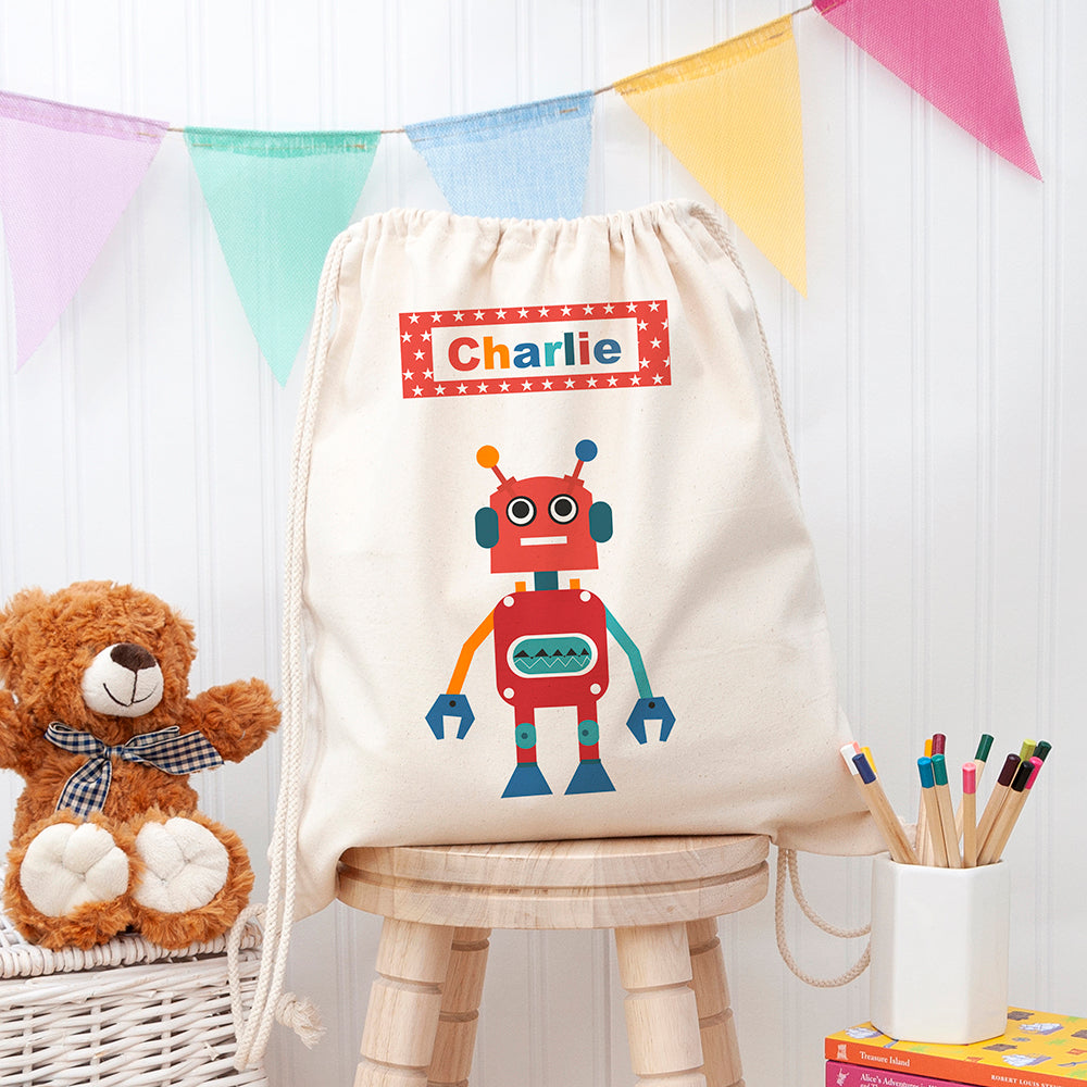 Personalised Boy's Robot PE Kit Bag
