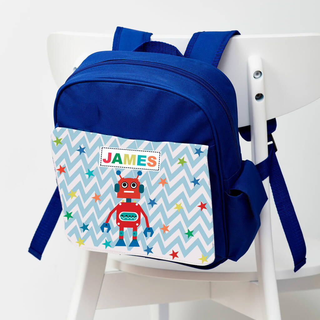 Personalised Boy's Robot Rucksack