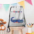 Personalised Boy's Silver Waterproof Swim Bag