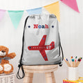 Personalised Boy's Silver Waterproof Swim Bag