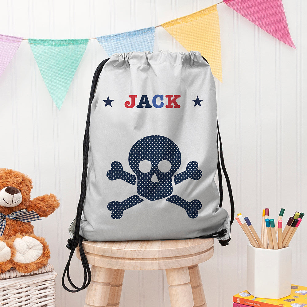 Personalised Boy's Silver Waterproof Swim Bag