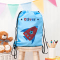 Personalised Boy's Sky Blue Waterproof Swim Bag