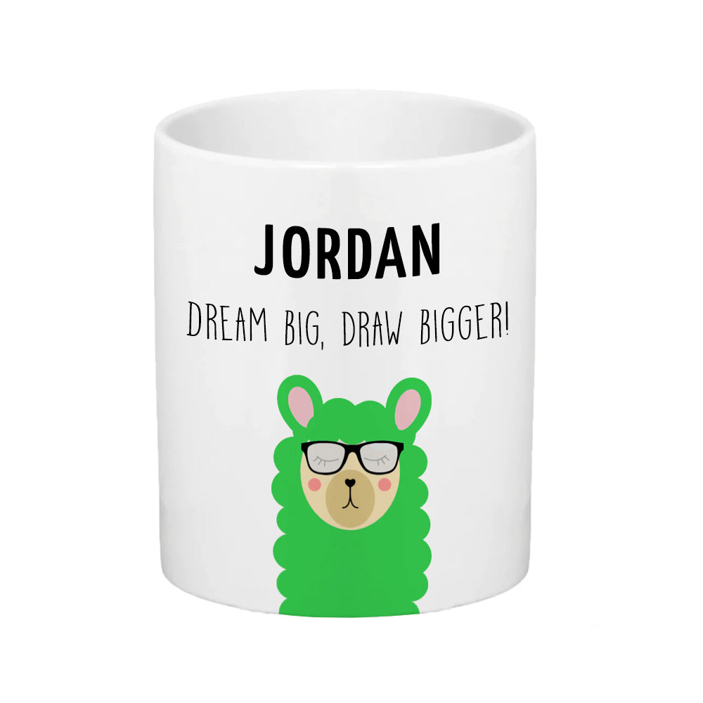 Personalised Ceramic Kids Pencil Pot - Llama Icon