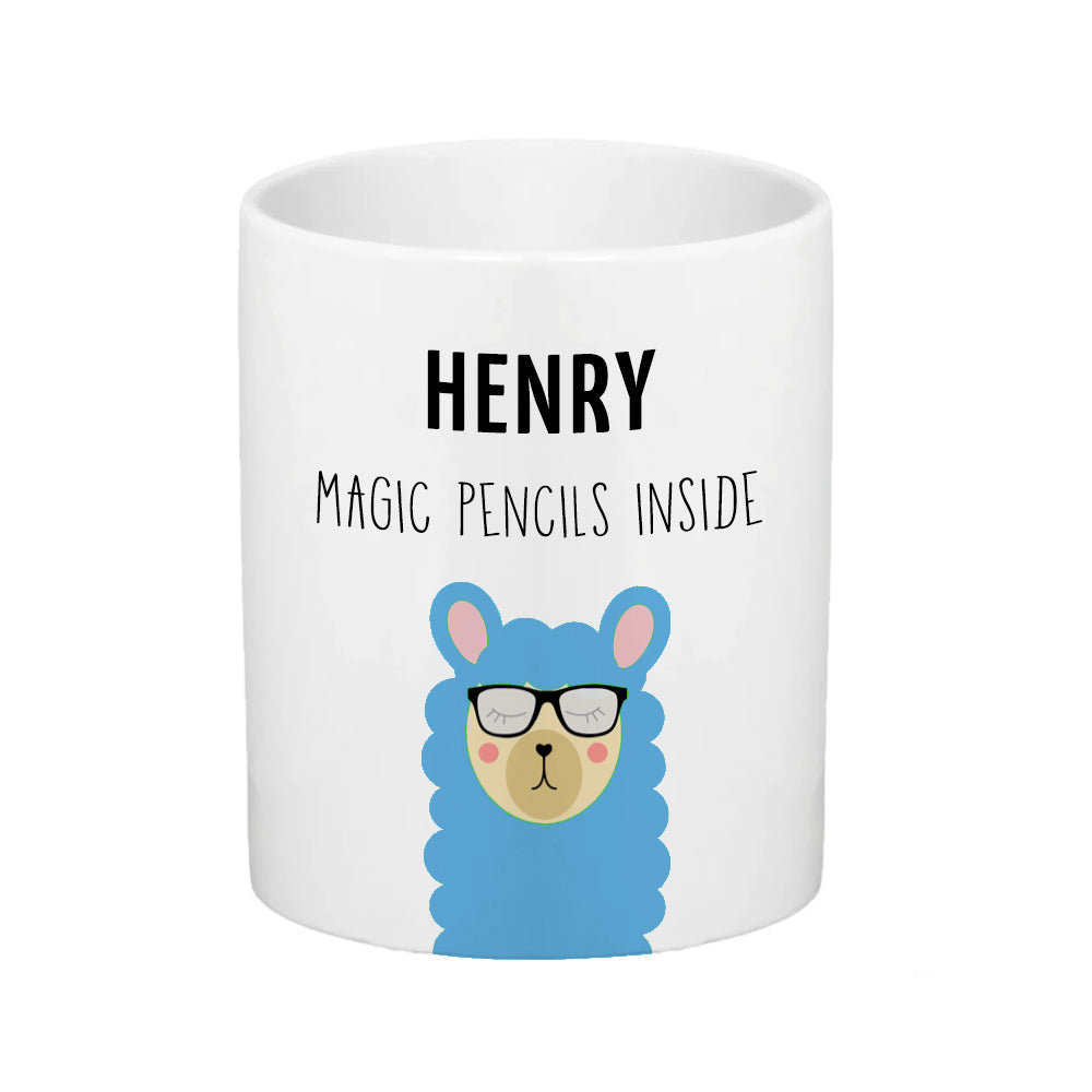 Personalised Ceramic Kids Pencil Pot - Llama Icon