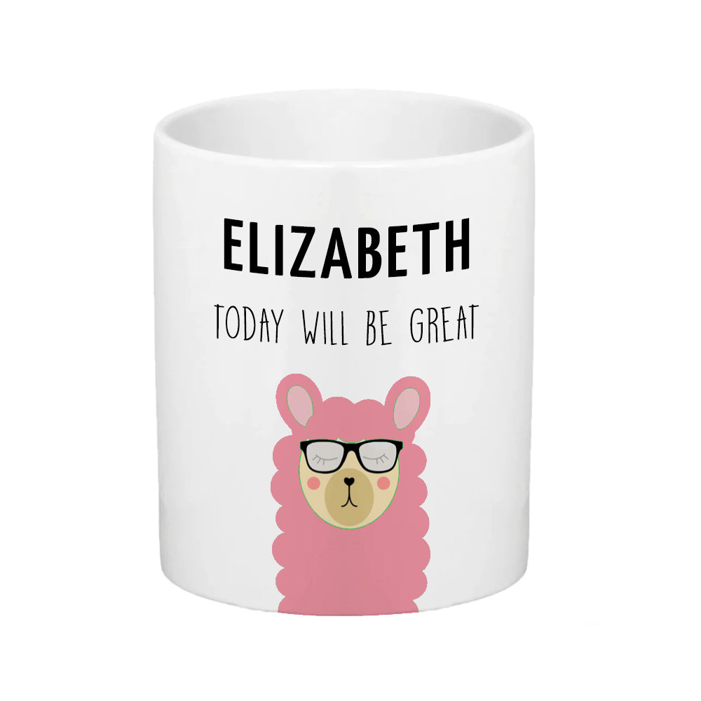 Personalised Ceramic Kids Pencil Pot - Llama Icon