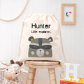 Personalised Children's Raccoon Cotton Nursery Bag