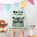 Personalised Children's Raccoon Cotton Nursery Bag