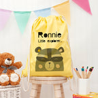 Personalised Children's Raccoon Cotton Nursery Bag