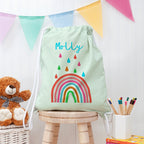 Personalised Children's Rainbow PE Kit Bag