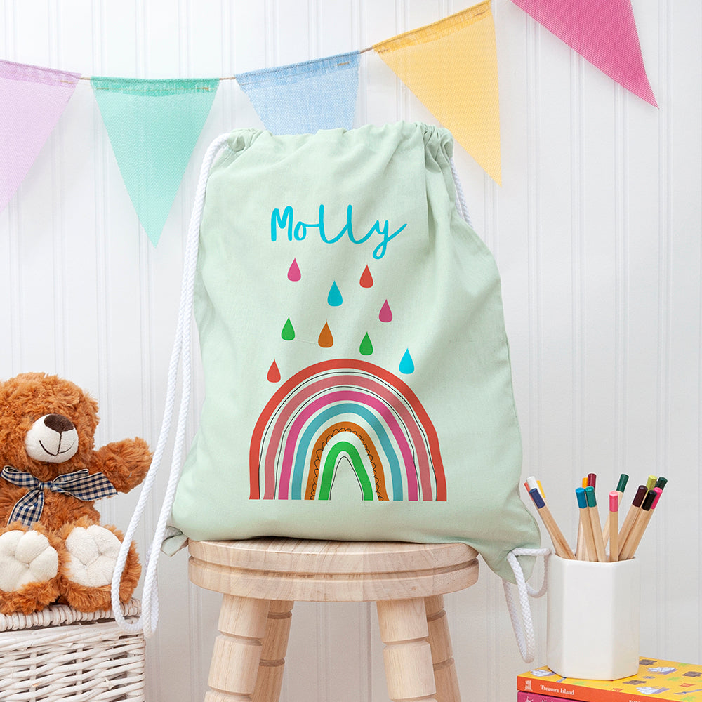 Personalised Children's Rainbow PE Kit Bag