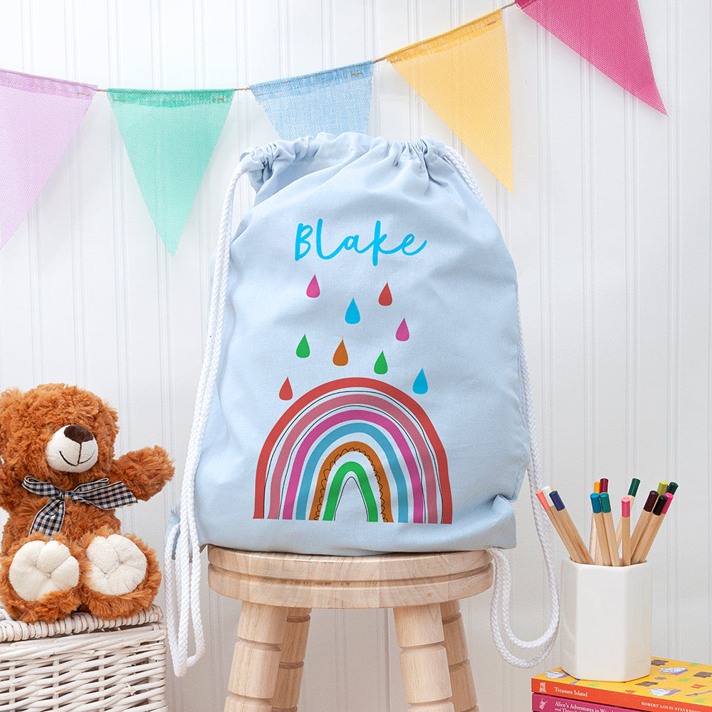 Personalised Children's Rainbow PE Kit Bag