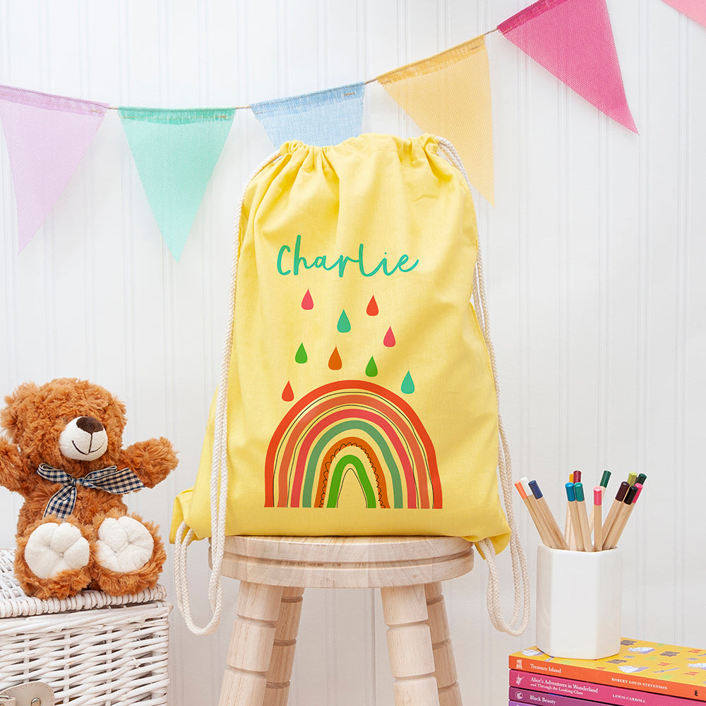 Personalised Children's Rainbow PE Kit Bag