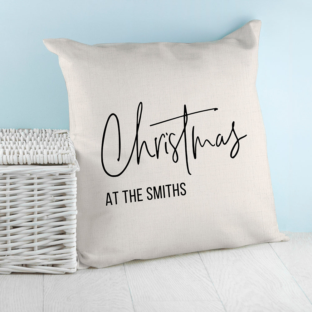 Personalised Family Christmas Cushion Cover