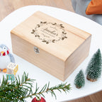 Personalised Christmas Eve Chest With Mistletoe Wreath