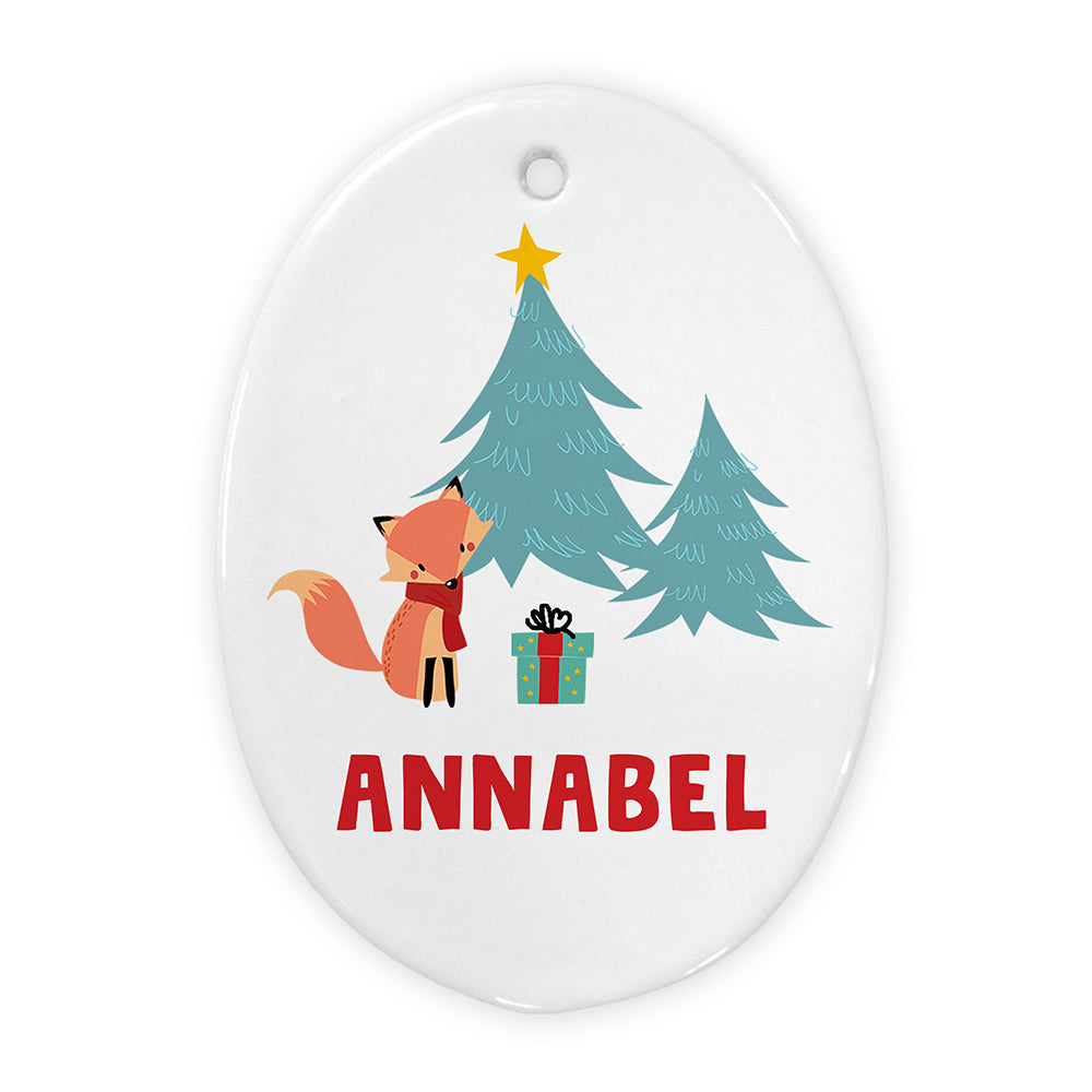 Personalised Christmas Fox Decoration