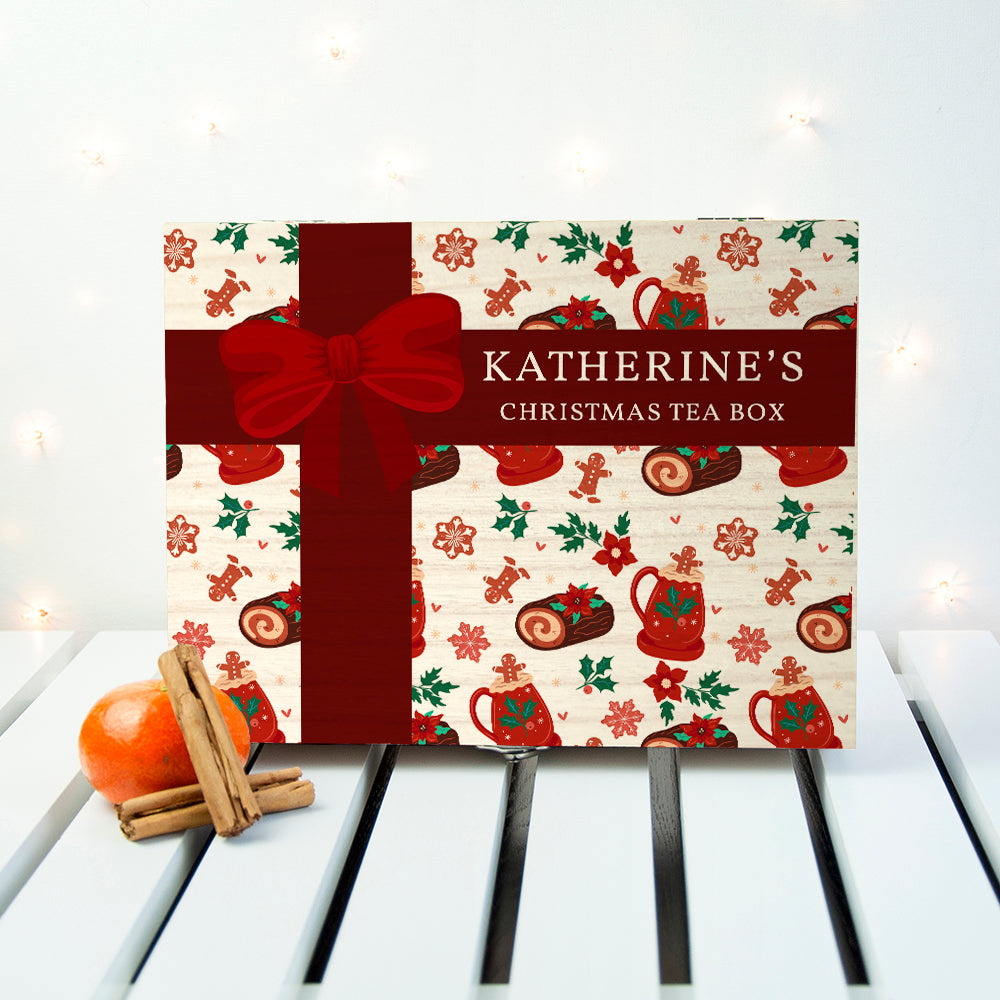 Personalised Christmas Present Tea Box