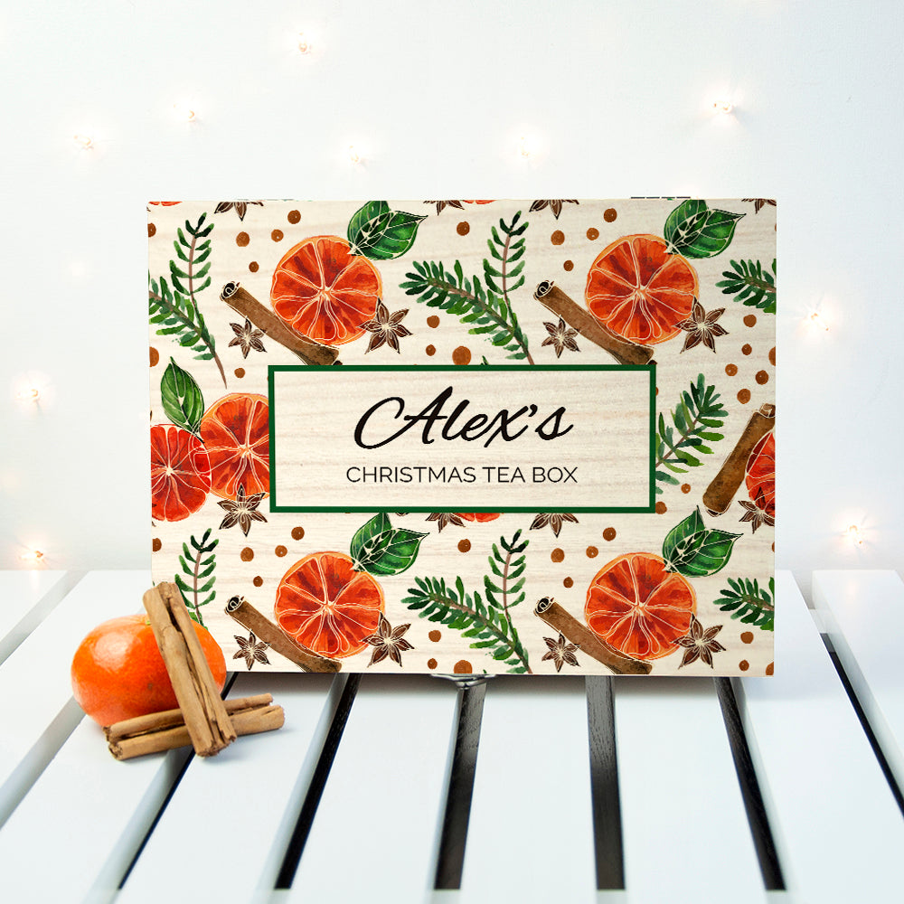 Personalised Christmas Spices Tea Box