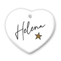 Personalised Christmas Star Heart Decoration